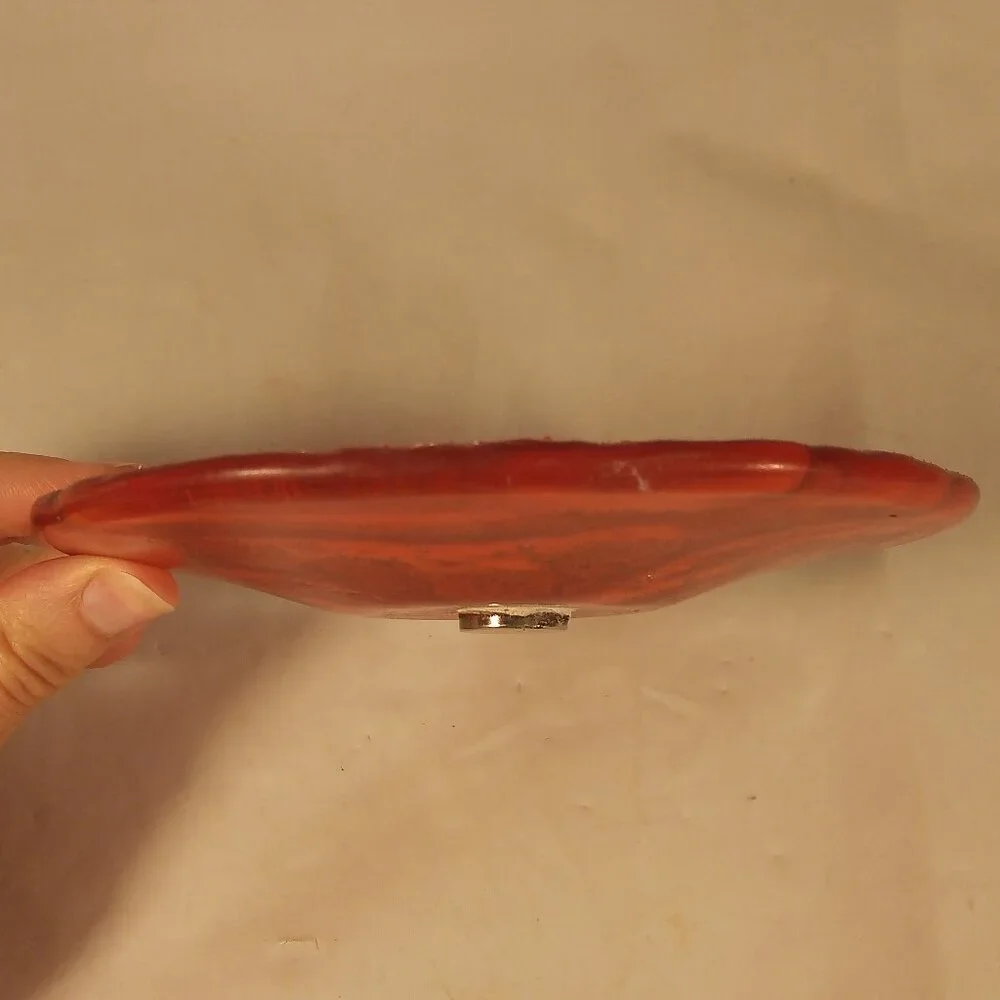 Red Art Glass Hummingbird Bird Bath Bowl Foot Grit Sand Replacement Magnetic 6